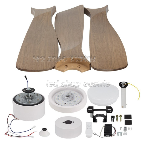 (Bild für) 18W LED Deckenventilator Eiche hell weiß CCT