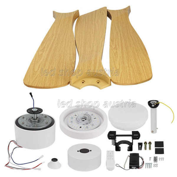 (Bild für) 18W LED Deckenventilator Buche weiß CCT