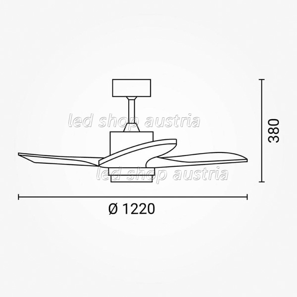 (Bild für) 18W LED Deckenventilator Buche weiß CCT