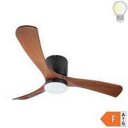 18W LED Deckenventilator Mahagoni schwarz CCT
