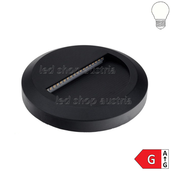 (Bild für) LED Aufbau- Treppenleuchte 2W rund IP65 schwarz neutralweiß