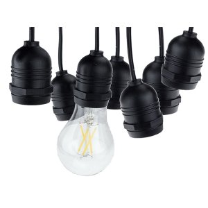 Lichterkette schwarz mit E27 Fassung 15 Stk. 14 Meter IP65