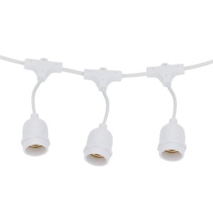 Lichterkette weiß mit E27 Fassung 15 Stk. 14 Meter IP65