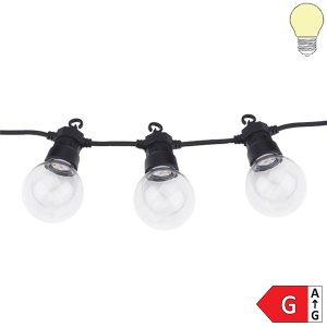 Lichterkette schwarz inkl. LED Birnen 10Stk. 8 Meter IP65 warmweiß