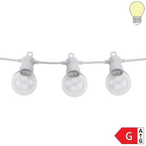 Lichterkette weiß inkl. LED Birnen 10Stk. 8 Meter IP65 warmweiß