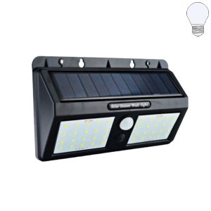 1.5W LED Solar Wandleuchte mit PIR Sensor schwarz IP54 kaltweiß