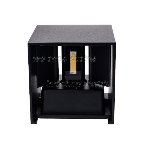 (Bild für) 12W LED Außen- Wandleuchte quadratisch Up-Down schwarz warmweiß