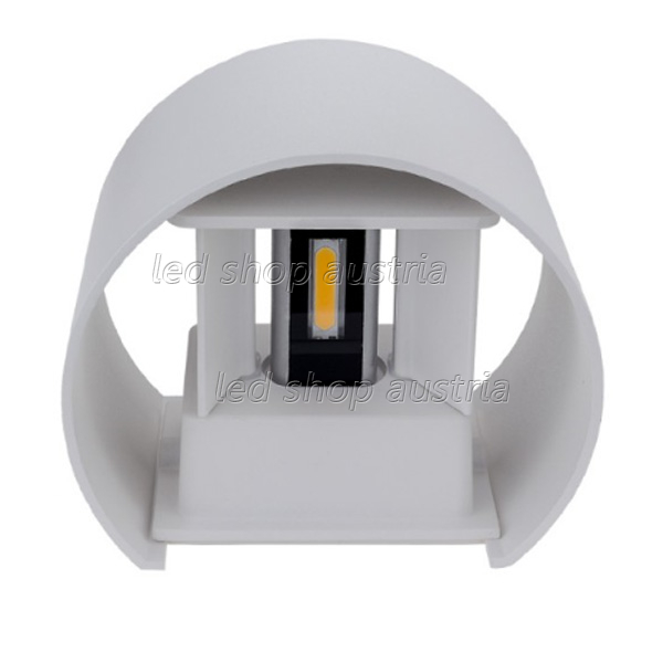 (Bild für) 6W LED Außen- Wandleuchte halbrund Up-Down weiß neutralweiß