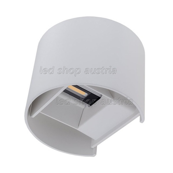 (Bild für) 6W LED Außen- Wandleuchte halbrund Up-Down weiß neutralweiß