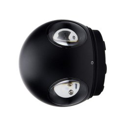 4W LED Außen- Wandleuchte Kugel 4 Leuchtrichtungen schwarz warmweiß