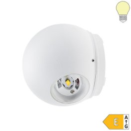 6W LED Außen- Wandleuchte Kugel 2 Leuchtrichtungen weiß warmweiß