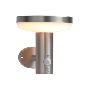 4.4W LED Solar Wandleuchte mit PIR Sensor INOX IP44 warmweiß