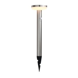 4.4W LED Solar Gehwegleuchte mit PIR Sensor und Erdspieß INOX IP44 warmweiß