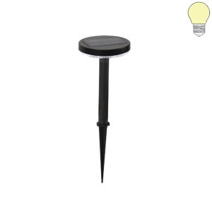 1W LED Solarleuchte mit Erdspieß schwarz IP65 warmweiß
