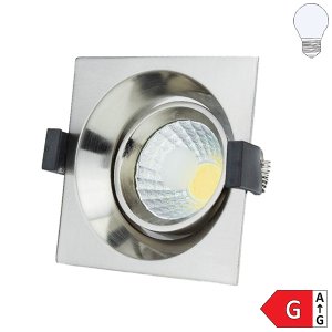 8W LED Downlight quadratisch schwenkbar inkl. Trafo Edelstahl kaltweiß