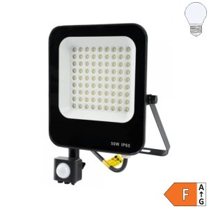 LED SMD Fluter mit Bewegungsmelder 90° schwarz 50W kaltweiß