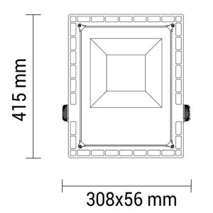 LED Stadion Flutlicht 5700K 150W 90° kaltweiß