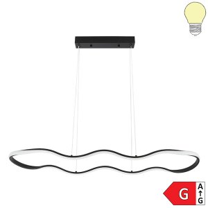 24W LED Pendelleuchte warmweiß schwarz oval