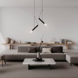 LED Pendelleuchte E27 25cm schwarz