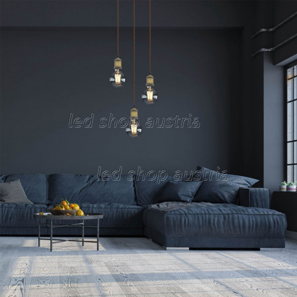 (Bild für) LED Pendelleuchte Vintage E27 messing