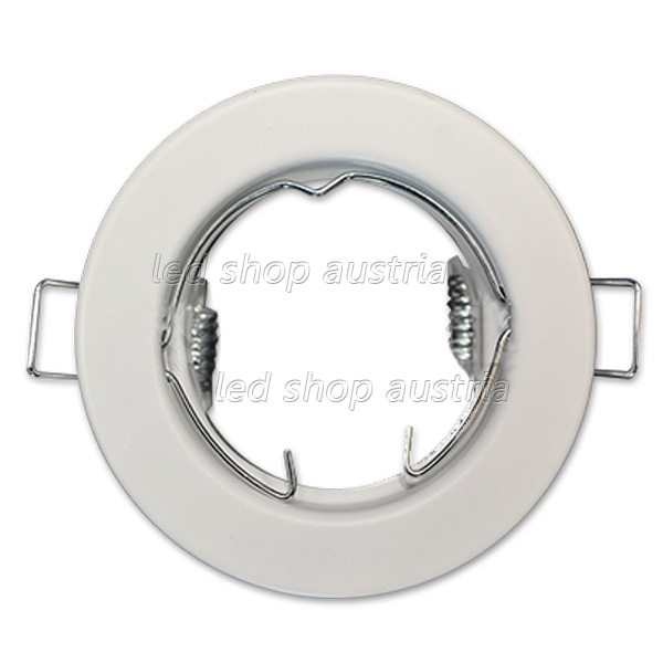 (Bild für) Einbaurahmen rund für 50mm LED Spots Stahlblech weiß - 2er Pack