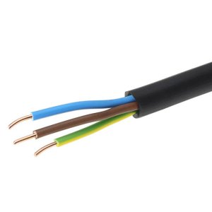 Erdkabel schwarz isoliert E-YY-J-3x1,5mm² 1m