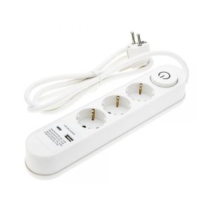 Steckdosenleiste PREMIUM 3-fach 3m Kabel 16A mit Schalter u. USB-Anschluss