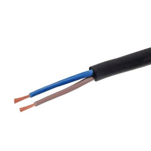 Gummileitung H05RR-F 2x1,5mm² schwarz isoliert 1m