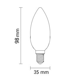 E14 LED Glühfaden Kerze 730 Lumen 6W kaltweiß