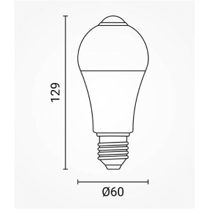 E27 A60 LED Birne 560 Lumen 7W mit Bewegungsmelder neutralweiß