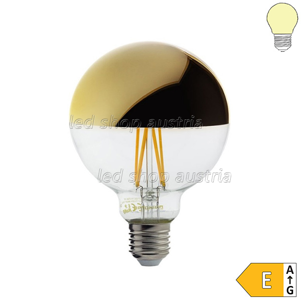 (Bild für) E27 LED G95 Spiegelkopfbirne 800 Lumen 7W gold warmweiß