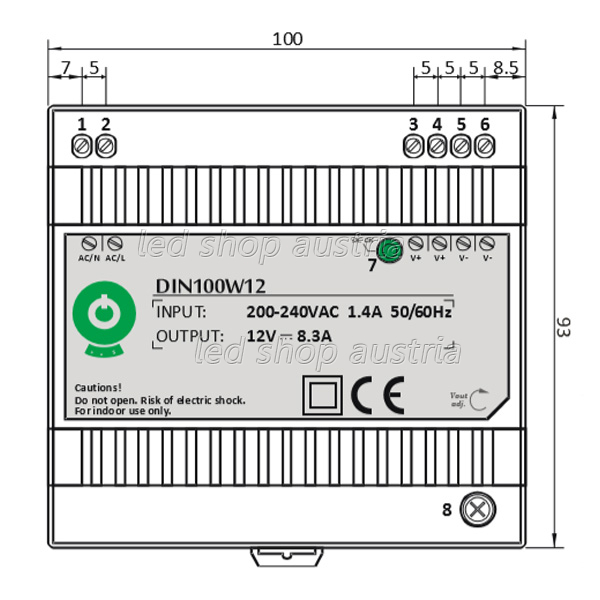 (Bild für) POS Tragschienen Netzteil - 24V 100W DC