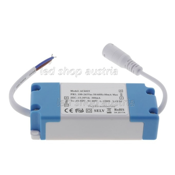 (Bild für) Ersatznetzteil für LED Panel 18W 300mA