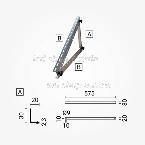 (Bild für) Montagebasis für Solarpanels SET verstellbar