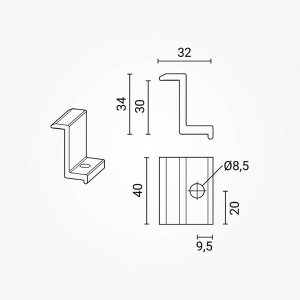 Endklemme M8x25mm