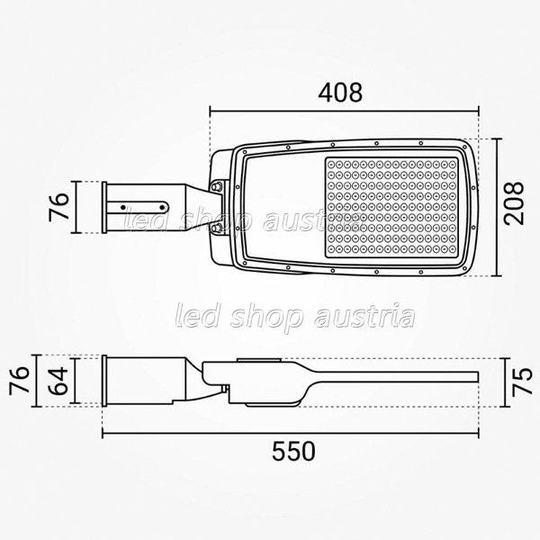 (Bild für) 100W LED Straßenleuchte Professional kaltweiß IP65