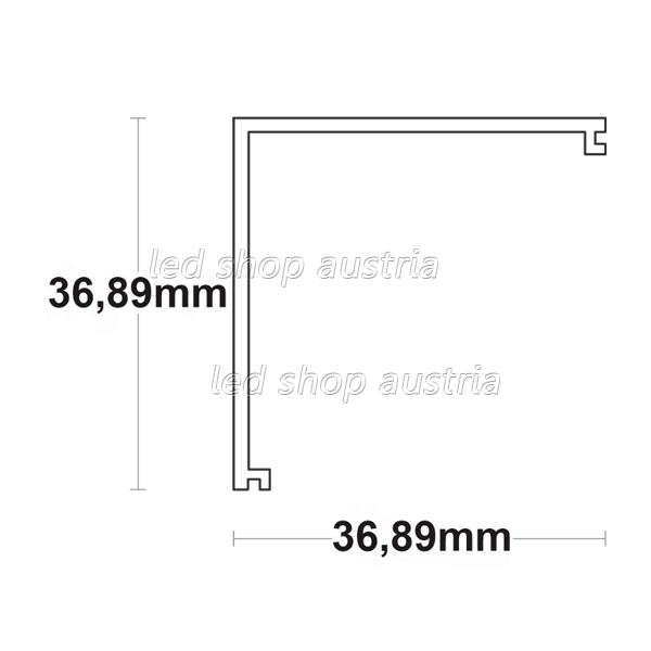 (Bild für) Profilabdeckung COVER16 opal/satiniert 200cm für Profil CORNER20N