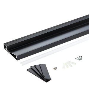 SET: LED Sockelleistenprofil V1 Schwarz 2m