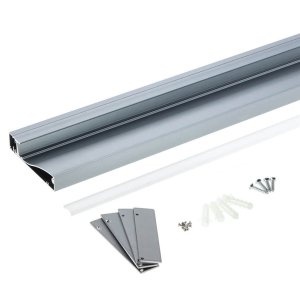 SET: LED Sockelleistenprofil V1 Grau Metallic 2m