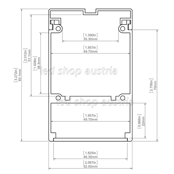 (Bild für) LED Profil GLADES Silber 2000mm