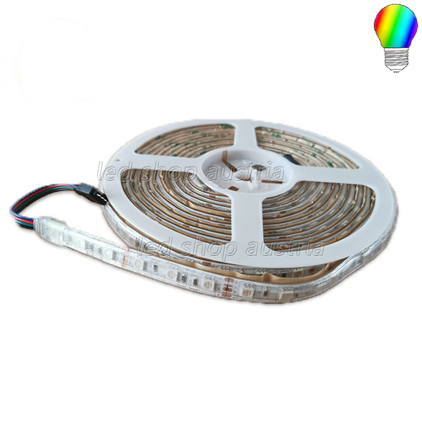 (Bild für) LED Strip 12V 5050 30LED/m RGB 5m Rolle selbstkl. "wasserdicht"