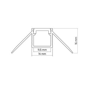 LED Profil ALU DEOLINE Außenkante 2000mm
