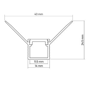 LED Profil ALU DEOLINE Innenkante 2000mm