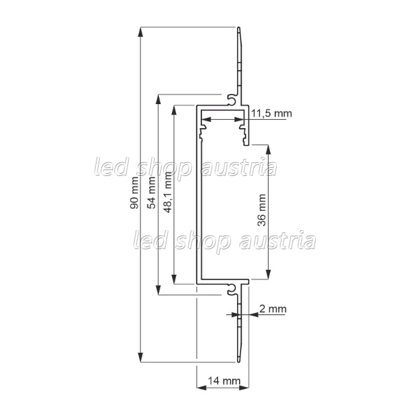 (Bild für) LED Profil ALU DEOLINE TYP C 2000mm