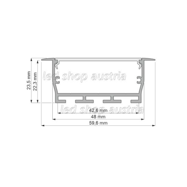 (Bild für) LED Einbau- Profil FOBOS XL 2000mm