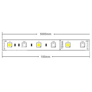 LED Stripe 12V RGB+warmweiß (RGB-WW) 5m Rolle selbstklebend 12mm