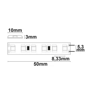 LED Strip 24V IP66 120 LED/m 5m selbstklebend warmweiß