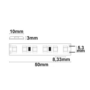 LED Strip 24V IP66 120 LED/m 5m selbstklebend neutralweiß