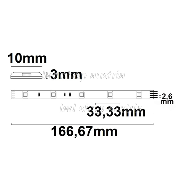 (Bild für) LED Strip RGB 24V IP66 30 LED/m 5m selbstklebend