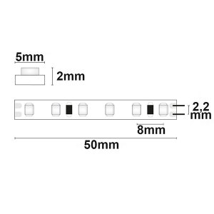 LED Strip Micro 24V 9,6W/m 120LED/m 5m Rolle selbstklebend neutralweiß